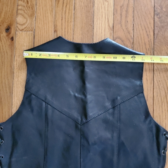 Leather Motorcycle Biker Vest - Picture 11 of 14